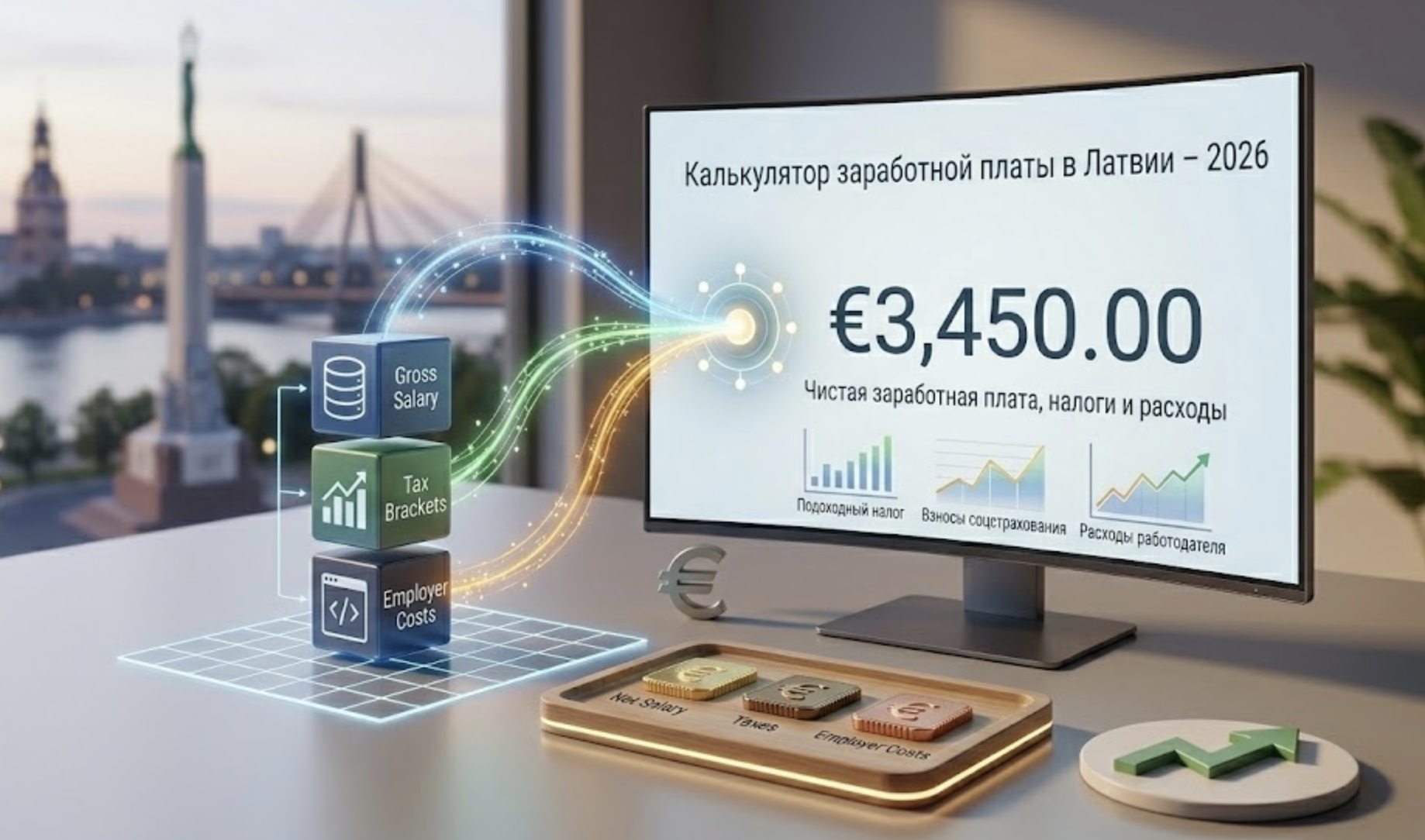 Калькулятор заработной платы в Латвии в 2026 году – чистая заработная плата, налоги и расходы работодателя