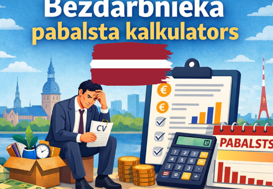 Bezdarbnieka pabalsta kalkulators Latvijā