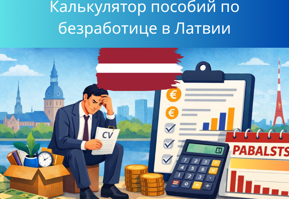 Калькулятор пособий по безработице в Латвии