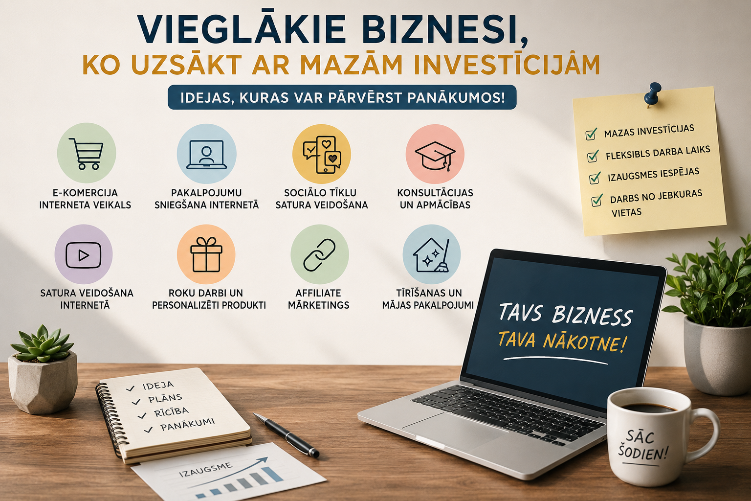 Vieglākie biznesi, ko uzsākt ar nelielām investīcijām