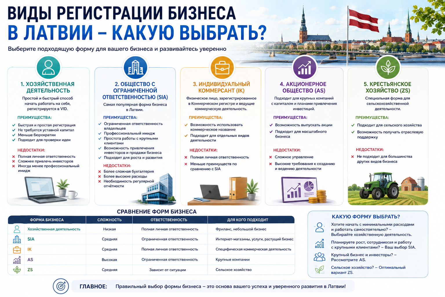 Виды регистрации бизнеса в Латвии – какую форму выбрать для открытия своего дела?
