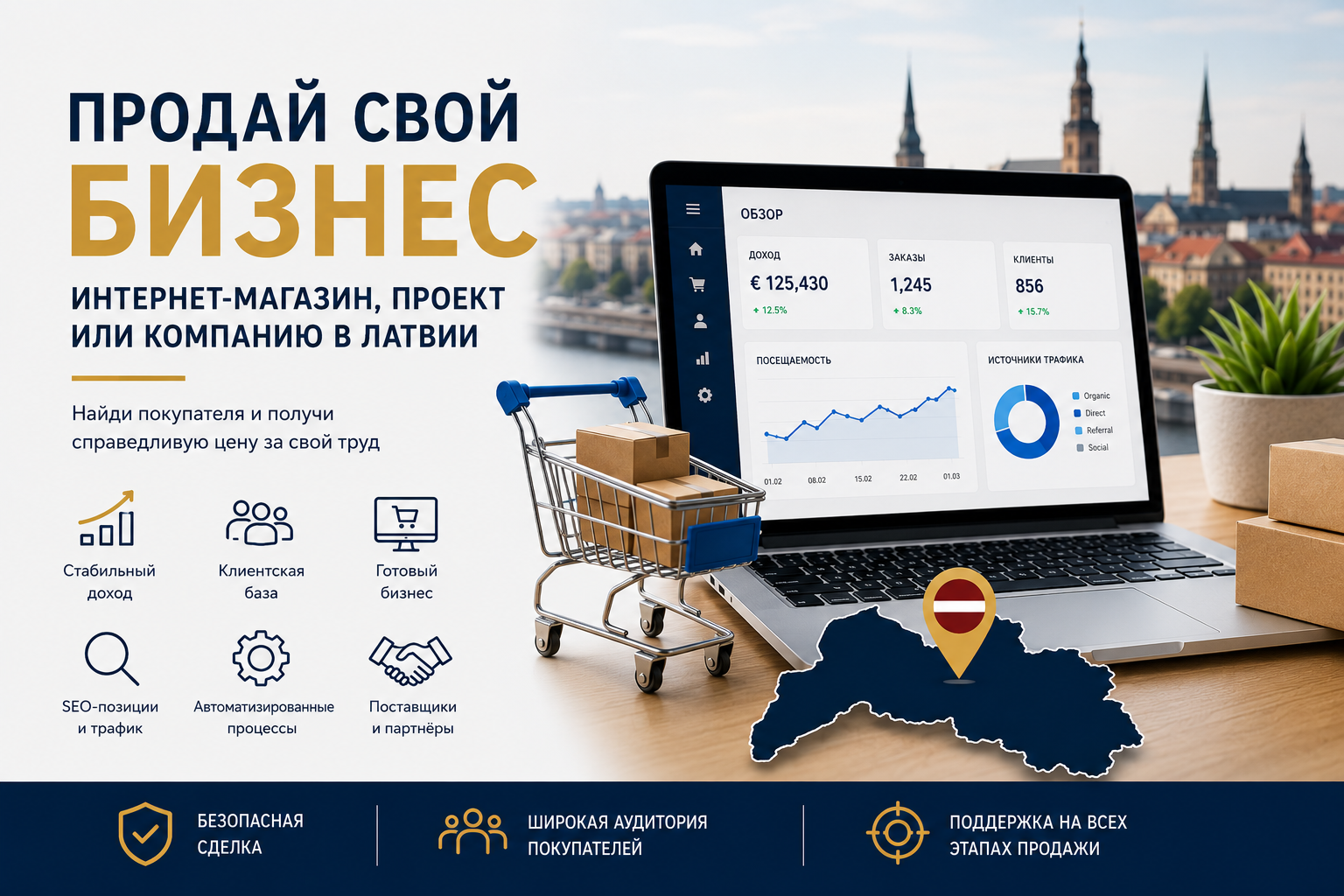 Как успешно продать бизнес, бизнес-проект или интернет-магазин в Латвии?