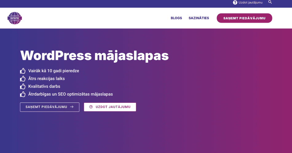 Pārdod mājaslapu ar domēnu