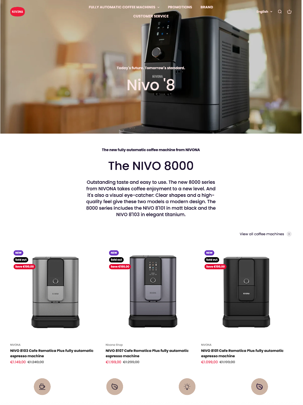 Premium Shopify Kafijas automātu, Kafijas automātu piederumu un Kafijas tirdzniecības internetveikals