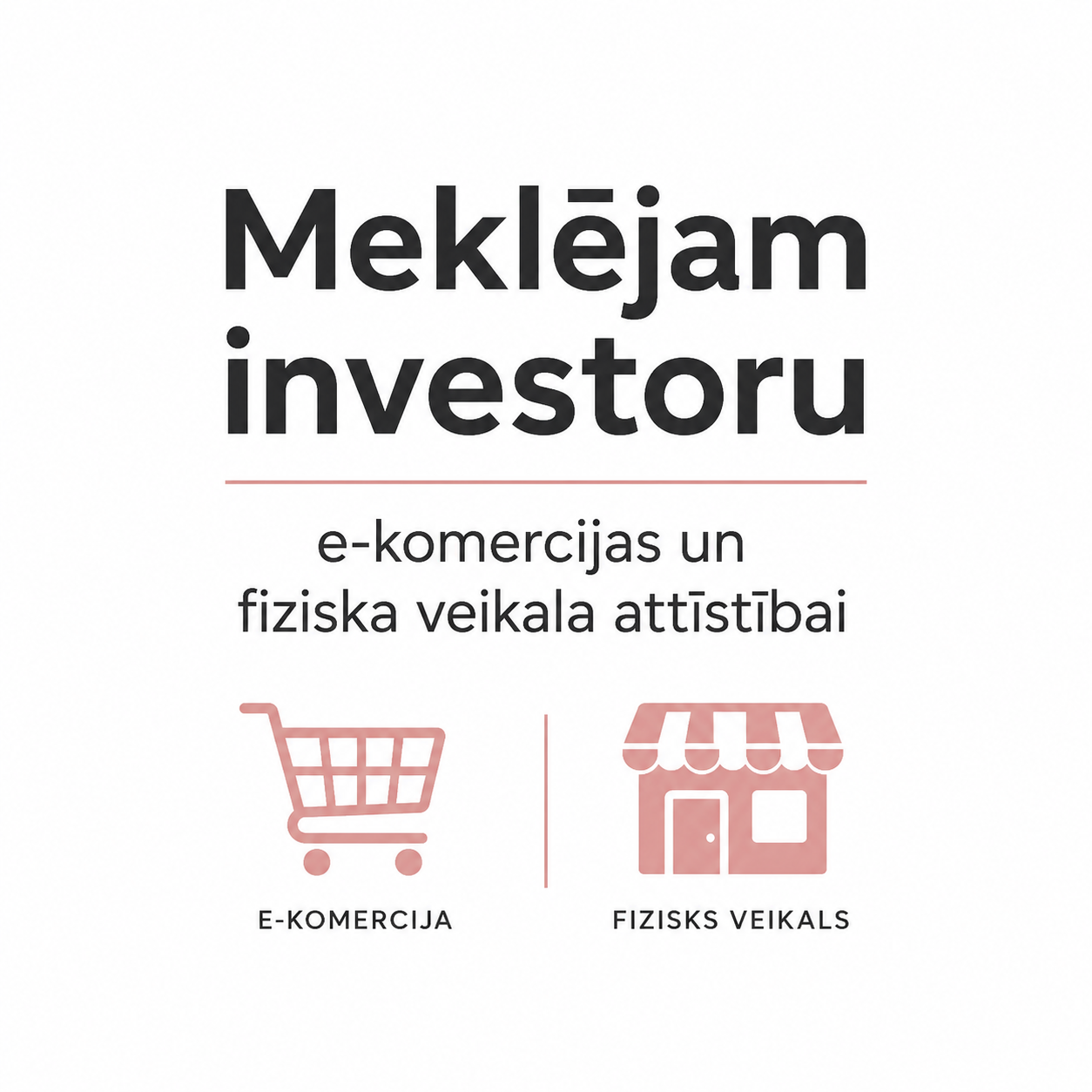 Meklējam investoru e-komercijas un fiziska veikala attīstībai